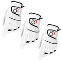 FINGER TEN Golf Gloves Men Right Left Handed Golfer Men’s Golf Glove Left Right Hand Value 3 Pack All Weather Leather Grip Small Medium ML Large XL Size (3 Pack Medium/Large Left)