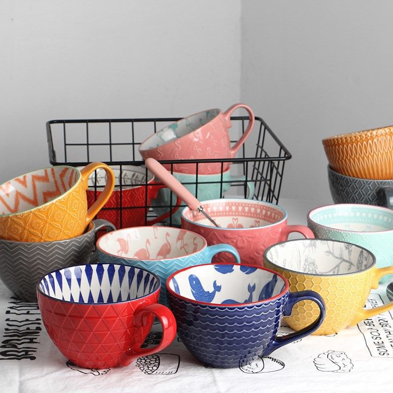 Creative Hand-Painted Ceramic Mug for Breakfast