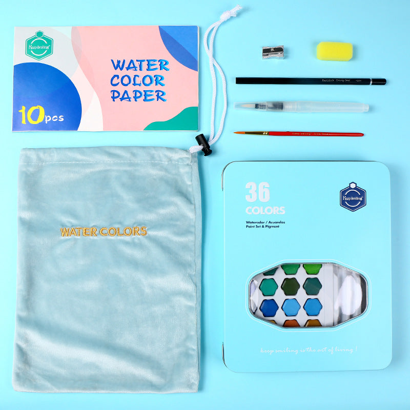 Bogliuno 36-Color Solid Watercolor Paint Set for Beginners