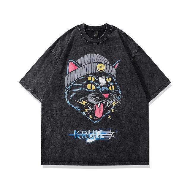 Retro Skull Graphic Cotton T-Shirt for Men
