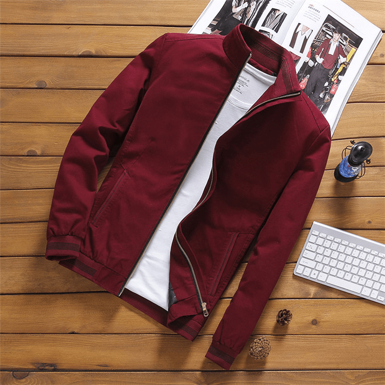 Men's Slim Fit Winter Jacket with Stand Collar