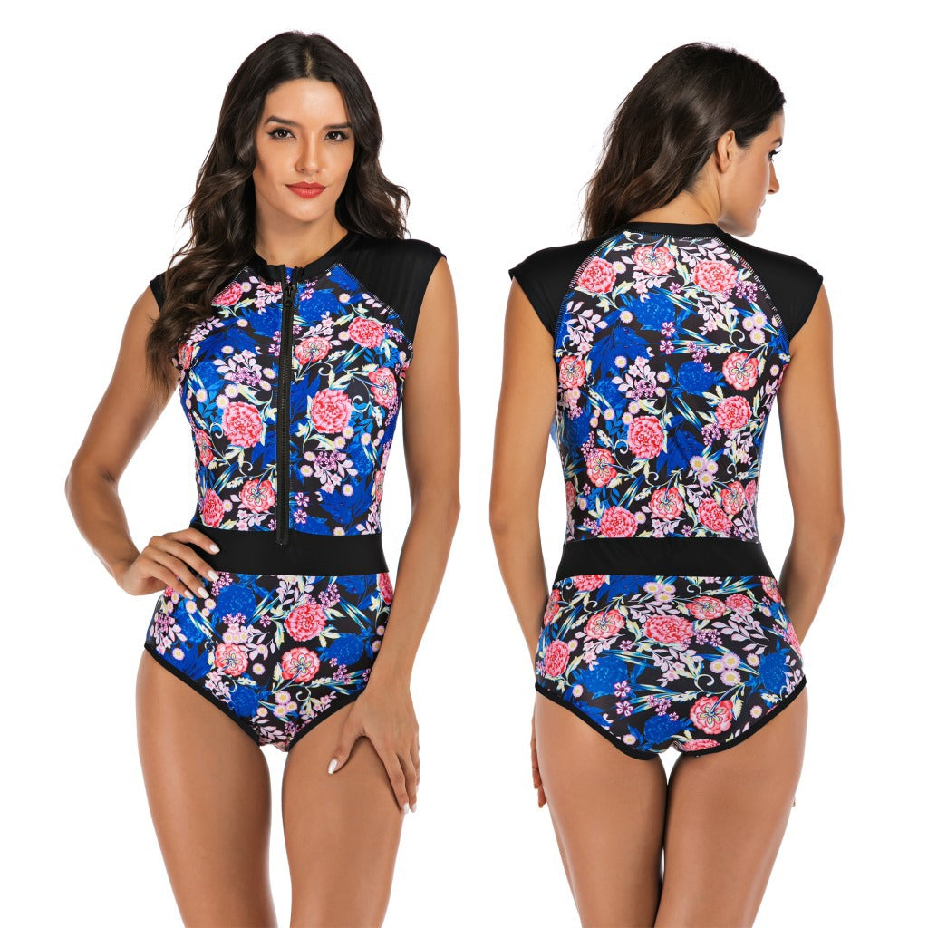 Women's Sleeveless One-Piece Surfing Swimsuit (7702)
