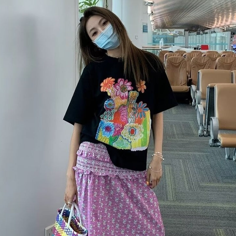 Oversized Graphic T-shirt for Women - Summer 2024 Design