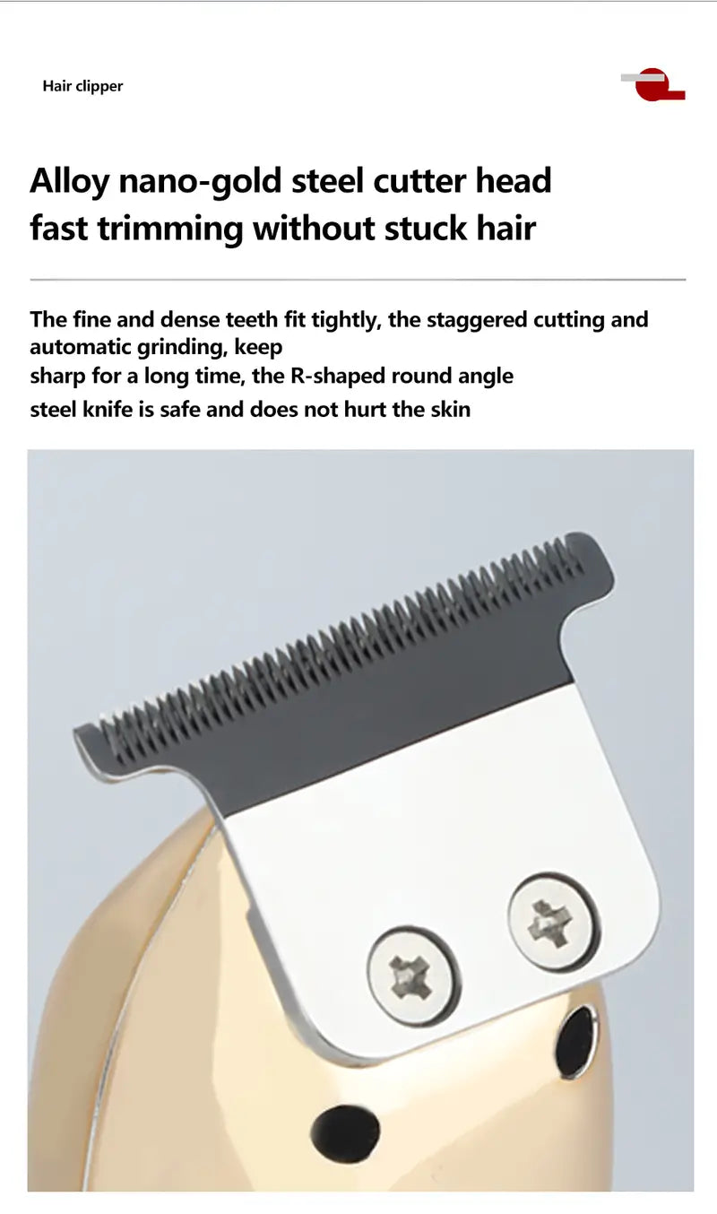 Rechargeable Waterproof Men's Hair and Beard Clipper