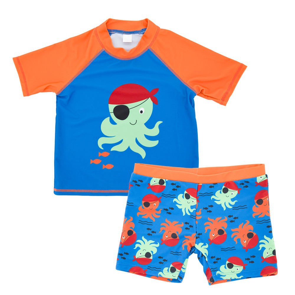 Boys' Cartoon Sun Protection One-Piece Swimsuit
