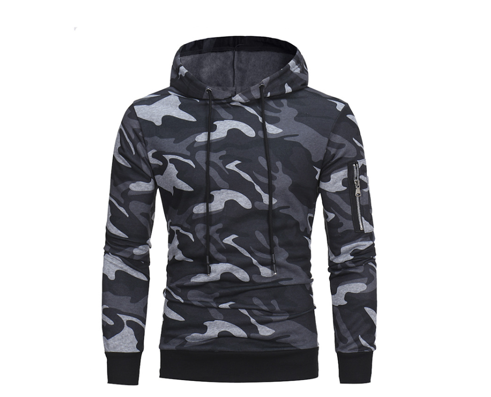 Camo Hoodie Sweatshirt with Hood