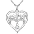 Elephant Necklace Heart Mom Mama Elephant Necklaces for Women Sterling Silver Christmas Mothers Day Gifts