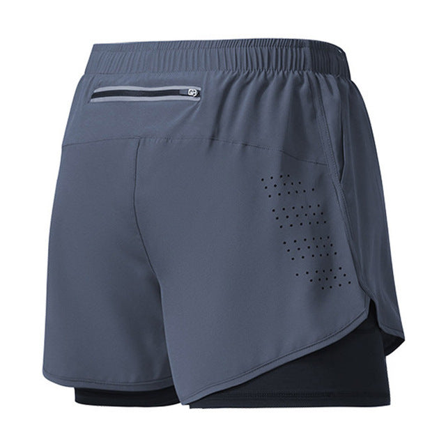 Men's Quick-Dry Running Shorts, Dual-Layer Training Shorts