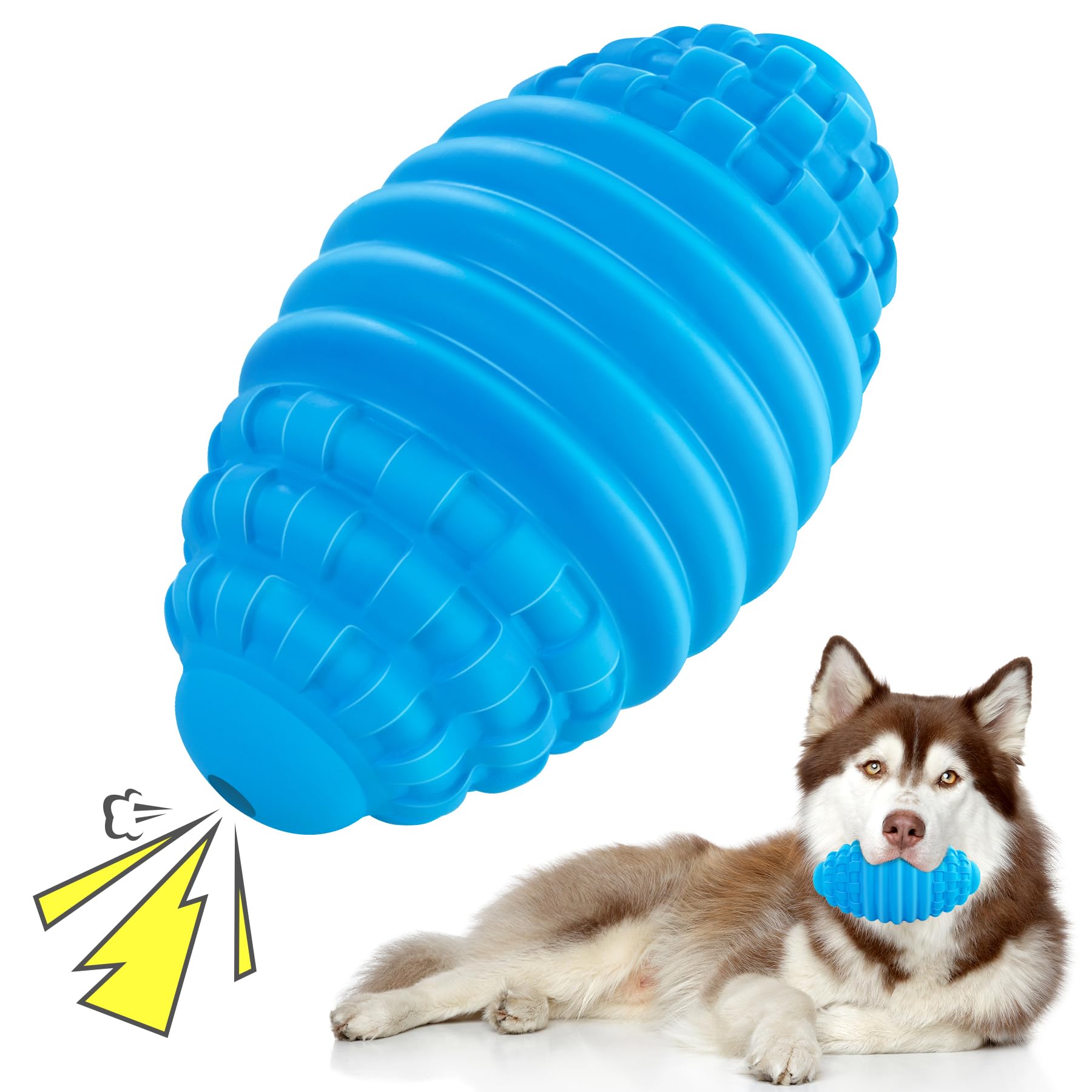 DAOZIJI Tough Squeaky Dog Toys for Aggressive Chewers Large Breed Indestructible Dog Balls for Aggressive Chewers Interactive Squeaky Balls for Dogs to Busy Heavy Duty Dog Water Toys for Large Dogs