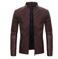 Men's Slim Fit Stand-Up Collar Leather Jacket