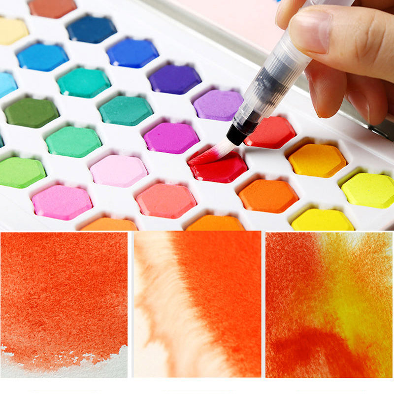 Bogliuno 36-Color Solid Watercolor Paint Set for Beginners