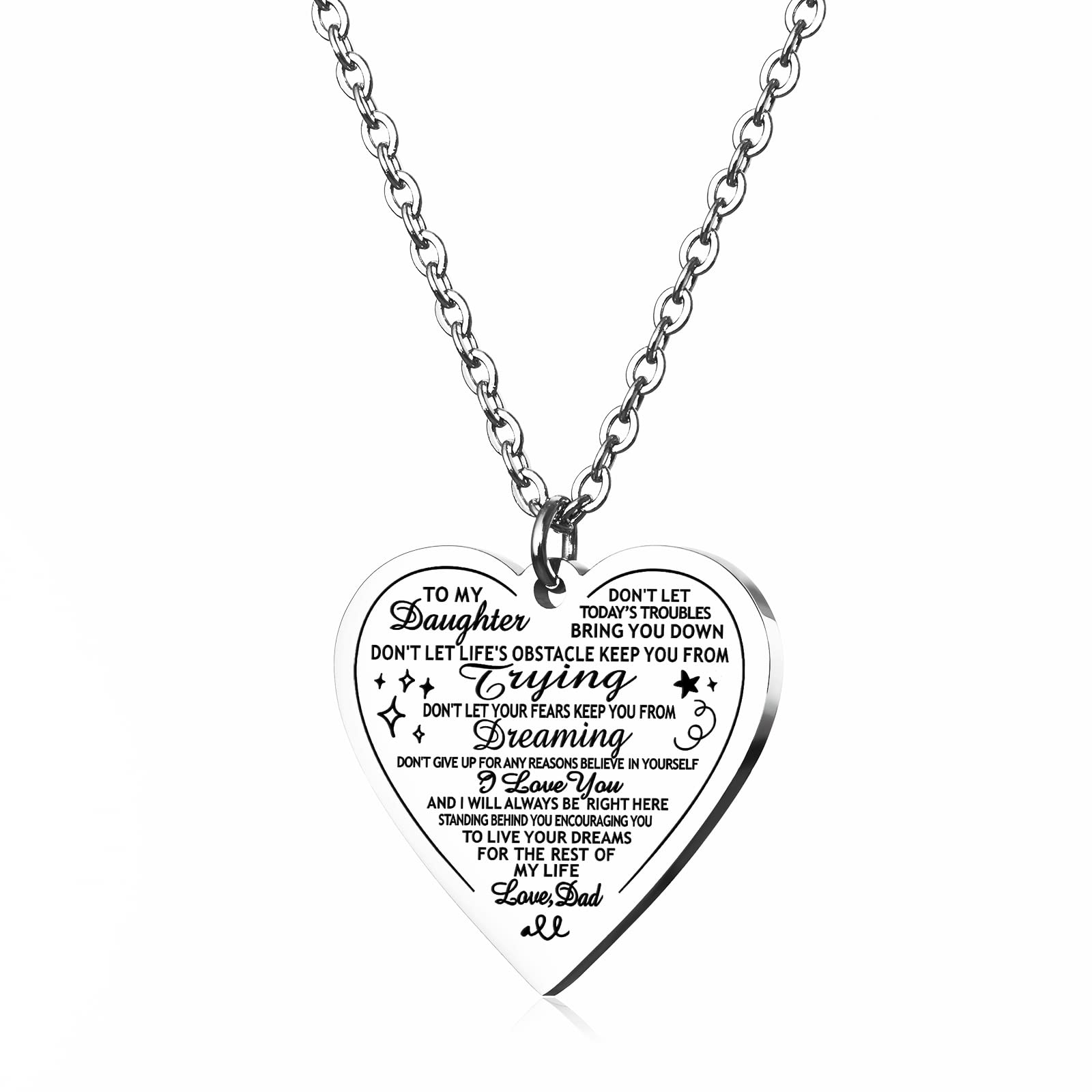 HOFOYA To My Daughter Necklace from DadInspirational Mothers Day Gifts for DaughterJewelry for DaughterBirthday Gift Valentines Gifts for Daughter.