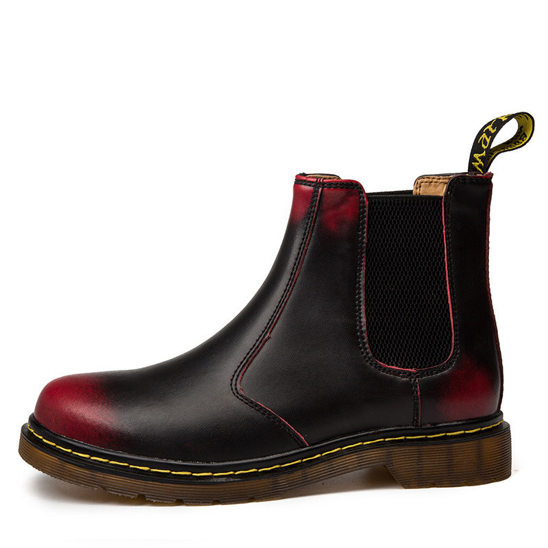 Bottes Martin en cuir de vache à talon épais style automne pour femmes