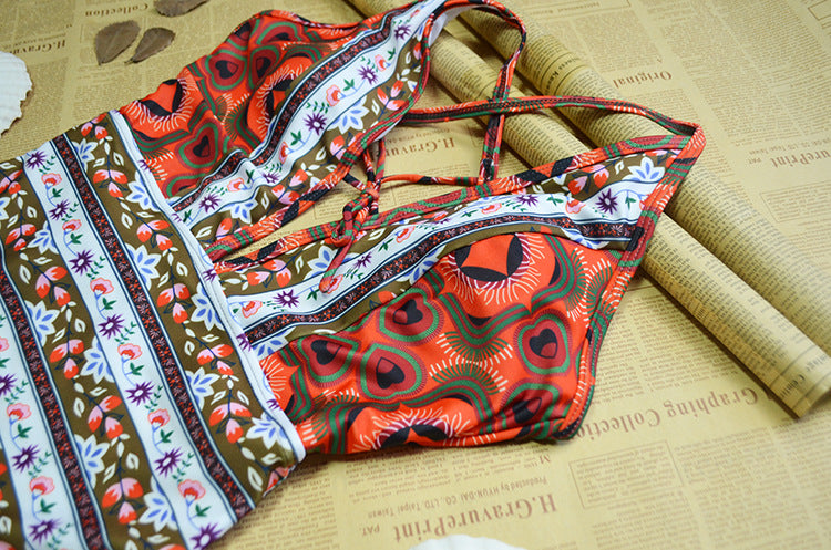 Women's Printed Bikini and One-Piece Swimsuit Set
