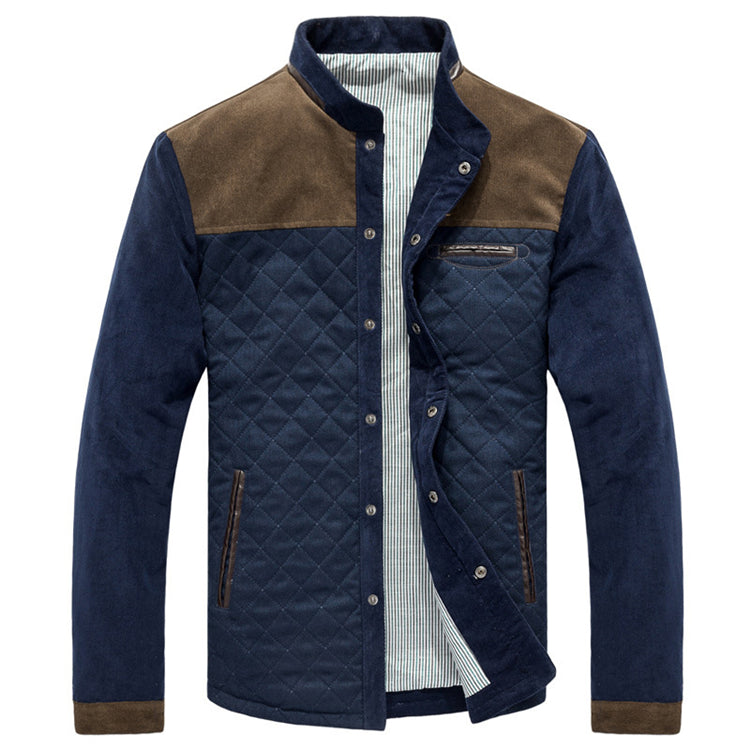 Men's Slim Fit Corduroy Jacket with Stand Collar