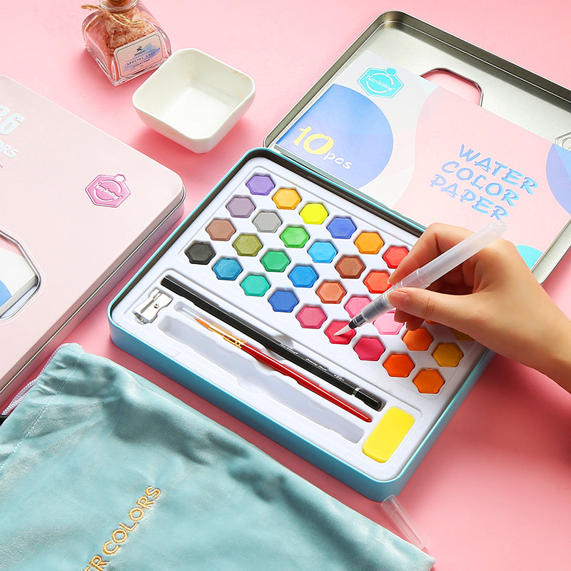 Bogliuno 36-Color Solid Watercolor Paint Set for Beginners