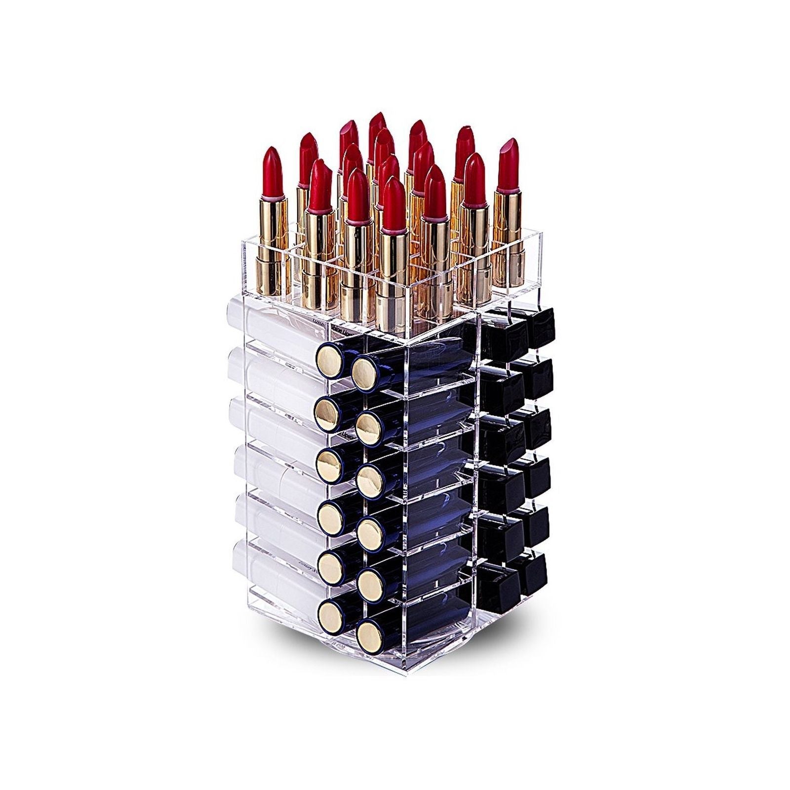 Rotating Acrylic Lipstick Display Stand with 64 Slots