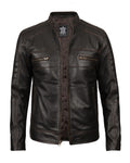 fjackets Cafe Racer mens motorcycle jacket Men - Leather Biker Motorcycle Jacket Mens - Austin Ruboff (N2) | [1516042] S