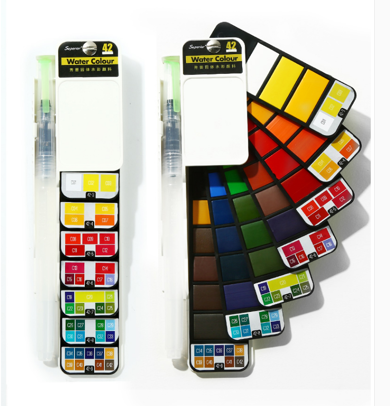 18-Color Solid Watercolor Paint Set for Beginners