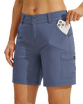 Willit Womens Golf Hiking Shorts Cargo Quick Dry Athletic Shorts Casual Summer Shorts with Pockets 7" Sea Blue 16