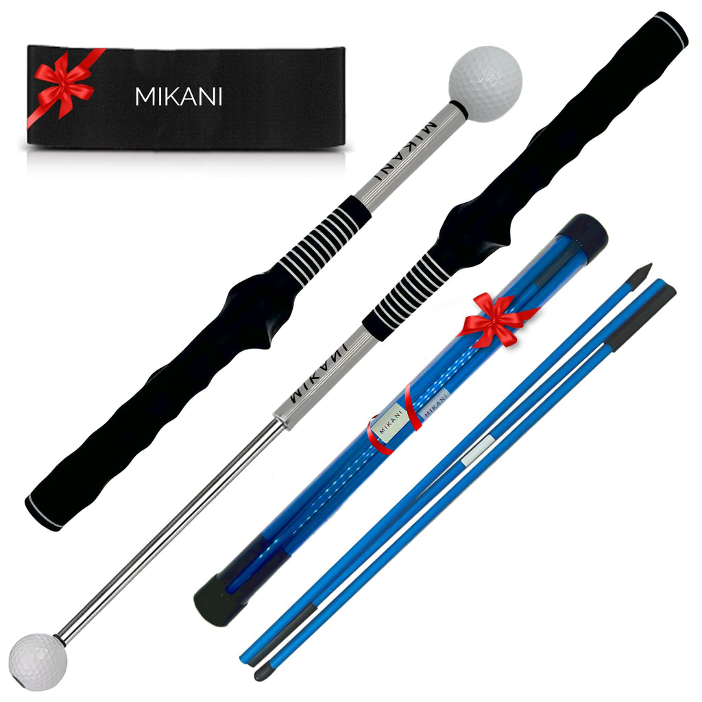 Retractable Golf Swing Training AidClick Stick Swing Training with Golf Grip Trainer Golf Arm Band Golf Alignment Sticks Click Sound Tempo Training Golf Accessories for Men