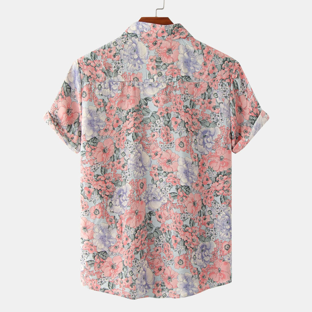 Men's Casual Short Sleeve Floral Shirt Summer 2022