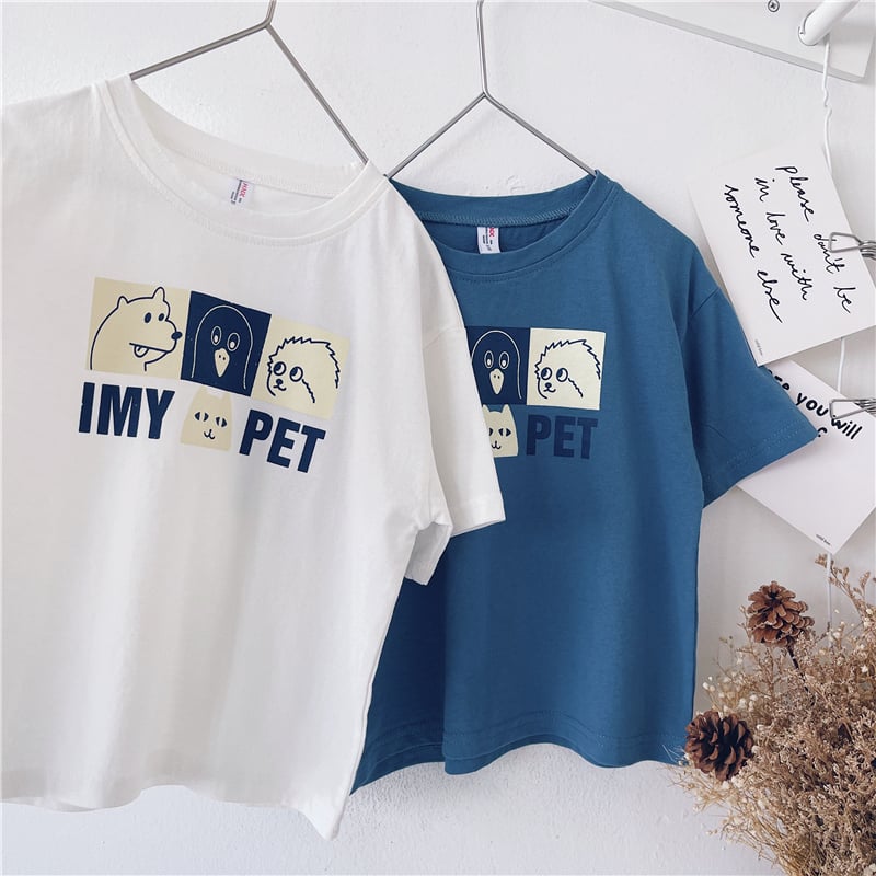 Boys' Short-Sleeved T-Shirt with Letter Print