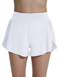 AugIris High Waisted Dolphin Athletic Running Shorts for Women Workout Gym Butterfly Flowy High Split Track Shorts Pocket