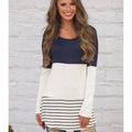 Women's Color-Block Long Sleeve Dress with Lace Back
