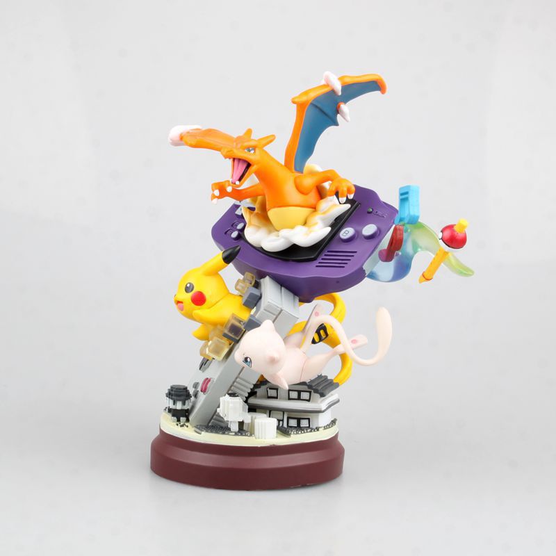 Pokémon GBA Game Console with Pikachu & Charizard Figures