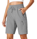Ksmien Womens Hiking Cargo Shorts Quick Dry Lightweight Summer Shorts with Zipper Pockets for Travel Golf Camping