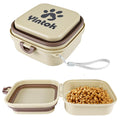 Large Travel Dog Bowls Portable Dog Bowls 2 in 1 Upgrade Food and Water Bowl for Dogs and Cats Collapsible Dog Bowls and Food Storage Ideal for Walking Hiking Traveling & Camping(Khaki)