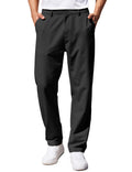 COOFANDY Mens Chino Pants Regular Fit Lightweight Flat Front Twill Pants Pocket Black
