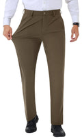 Lion Nardo Mens Stretch Dress Pants Slim Fit Dress Pants for Men Expandable Waist Casual Dress Pants Athletic Golf Pants