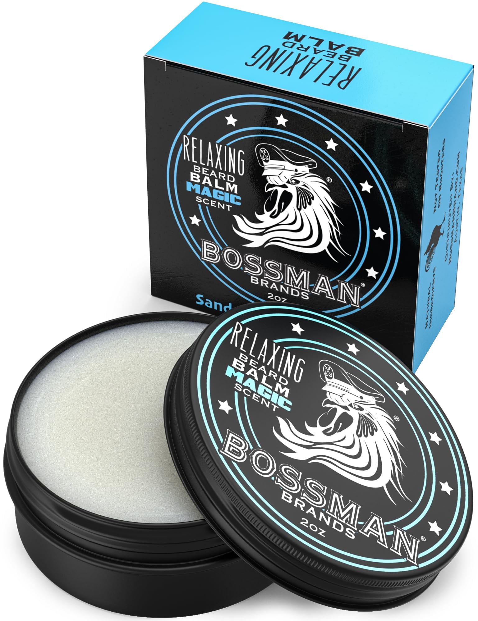 Bossman Relaxing Beard Balm - Beard Tamer Relaxer Thickener and Softener Cream - Beard Care Product - Made in USA (Magic Scent)