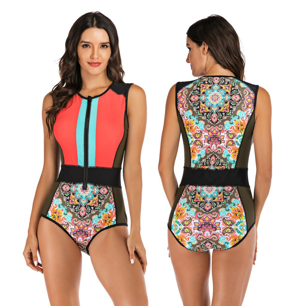 Women's Sleeveless Surfing Swimsuit for Diving (Model 7704)