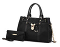 MKF Crossbody Tote Bag for Women & Wristlet Wallet Purse Set – PU Leather Top-Handle Satchel Shoulder Handbag Black