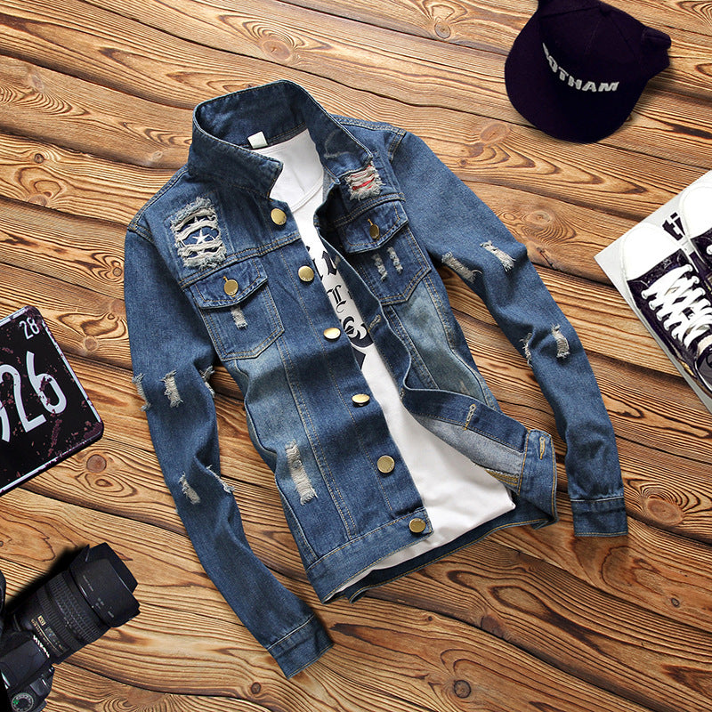 2020 Men's Slim Fit Denim Jacket for Fall Fashion