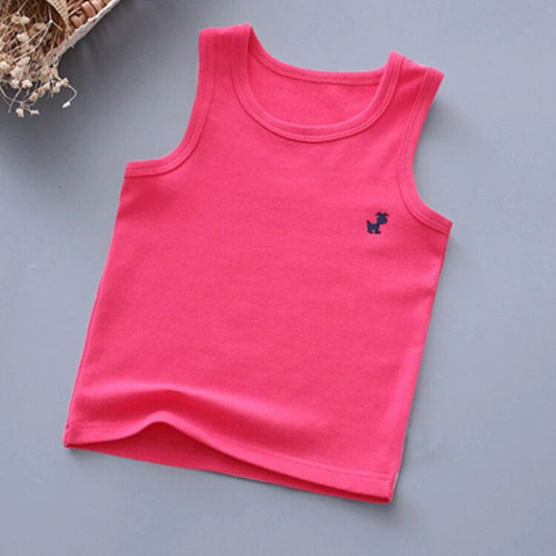 Girls' Graphic Cotton T-Shirt Summer Sleeveless Top