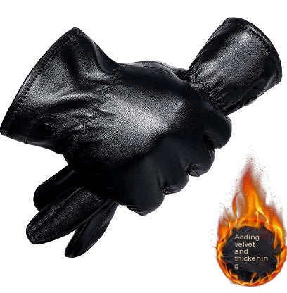 Men's Winter Touchscreen Gloves - Warm Leather for Riding
