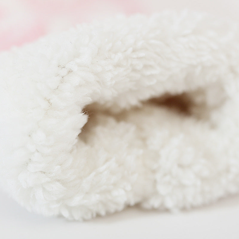 Touchscreen Gloves, Double-Layered Warm Knitted Mittens