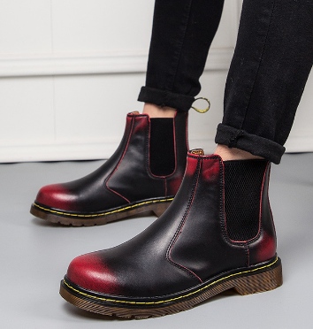 Bottes Martin en cuir de vache à talon épais style automne pour femmes