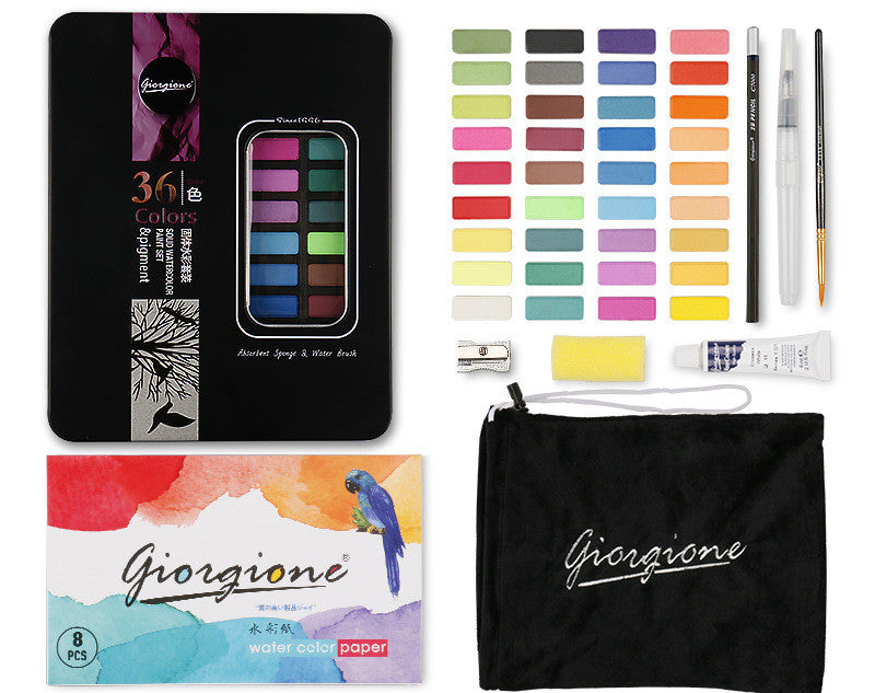 Complete 36/48 Colors Watercolor Paint Set and Accessories