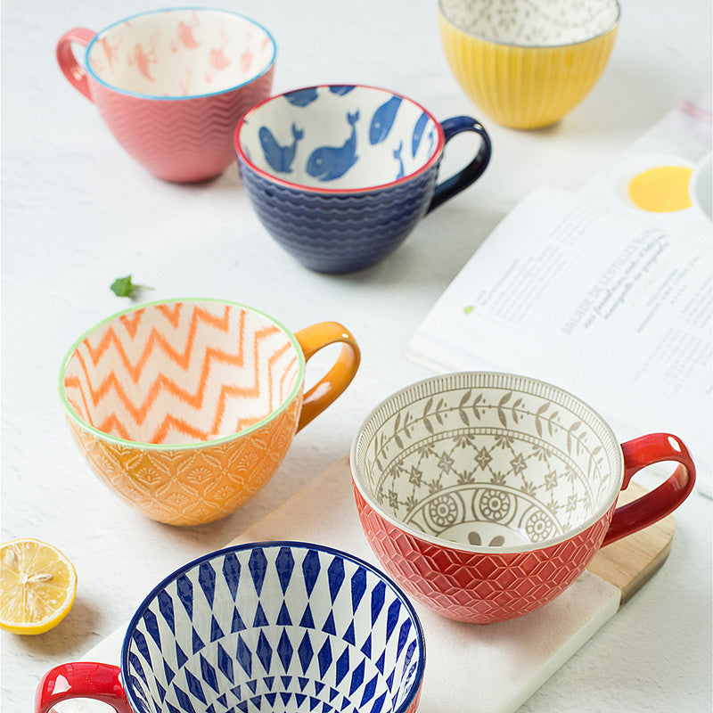 Creative Hand-Painted Ceramic Mug for Breakfast