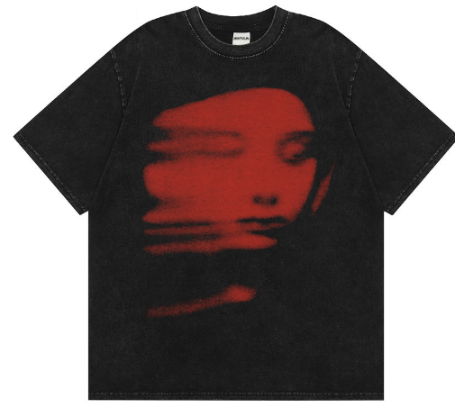Harajuku 2024 Summer Men's Black Graphic T-Shirt