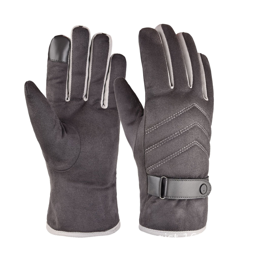 Thick Winter Suede Cotton Gloves for Outdoor Riding