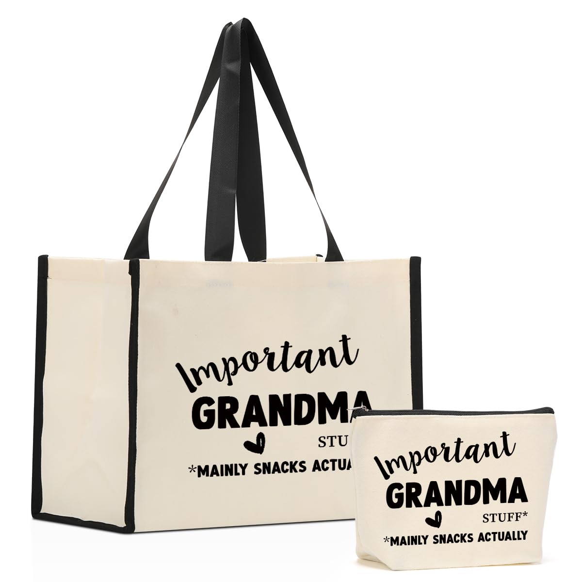 CQM Grandma Gifts Funny Tote Bag Gifts for Grandma Makeup Bag Beach Bag Grandmother Gifts Birthday Gifts for Grandma Women Mimi Nanny Oma Cosmetic Bag Shopping Bags Christmas Thanksgiving Mothers Day