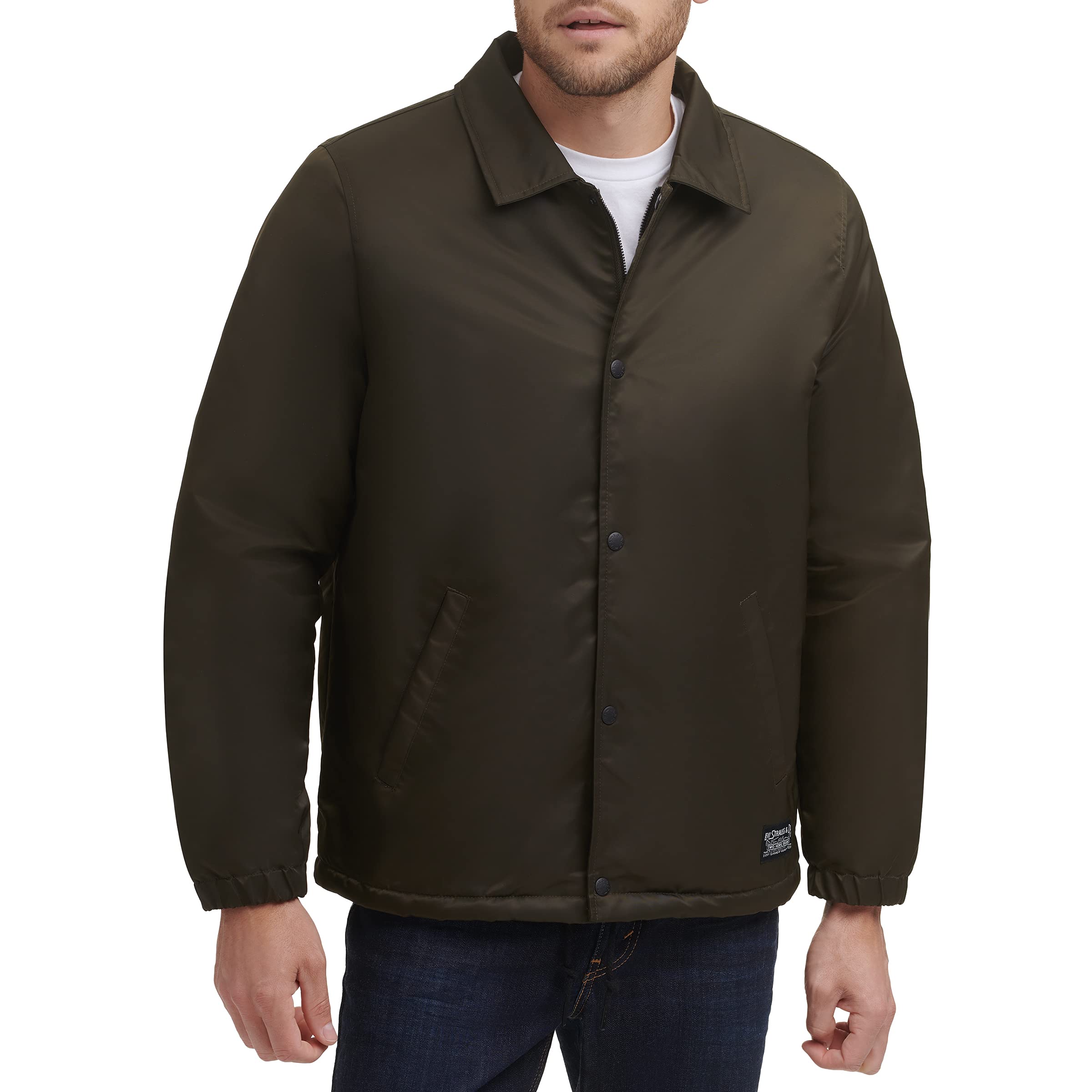 Veste Rétro Levis Homme Entraîneur Doublée Sherpa Vert Olive XXL