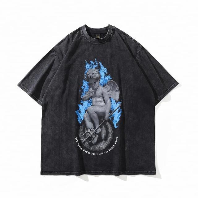 Retro Skull Graphic Cotton T-Shirt for Men