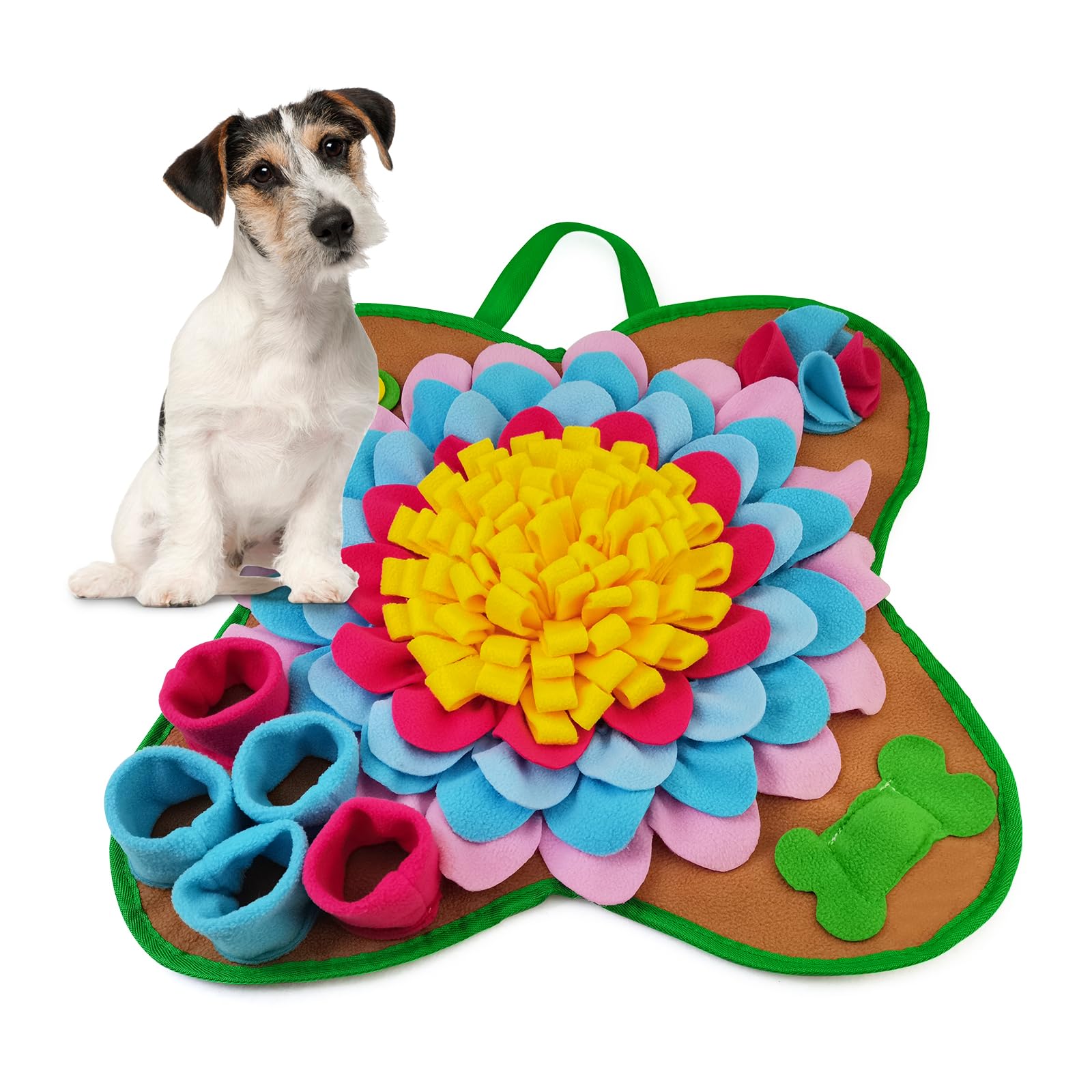 Ankilo Snuffle Mat για Σκύλους 20*20 Διαδραστική Κουβέρτα Πάζλ Αναζήτησης Τροφής, Χαλάκι Σίτισης Σκύλου με Αντιολισθητική Βάση, Αναδιπλούμενο Snuffle Mat για Κατοικίδια για Όσφρηση, Αργή Σίτιση και Εκτόνωση Άγχους